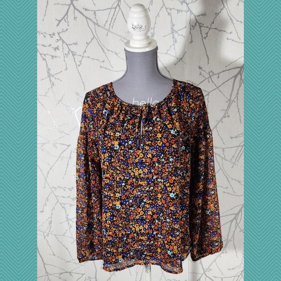 J. Crew Floral Printed Peasant Blouse - Picture 1 of 4